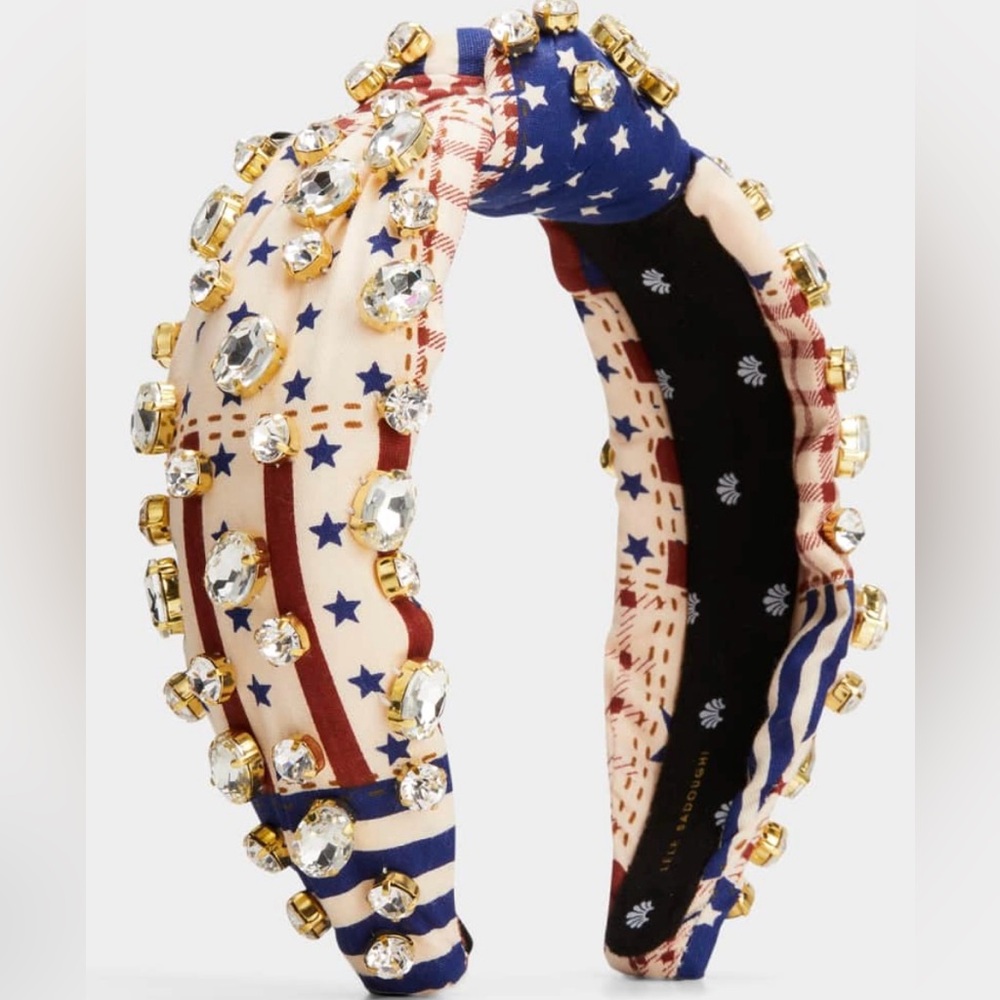 Lele Sadoughi Crystal Americana Knotted Headband